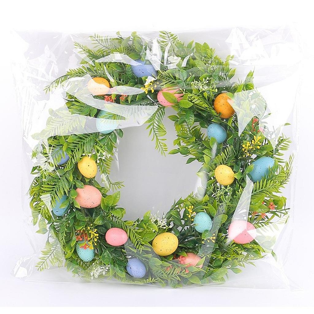 Пасхальный венок с пестрыми яйцами, весеннее украшение двери, нежный венок для пасхального украшения