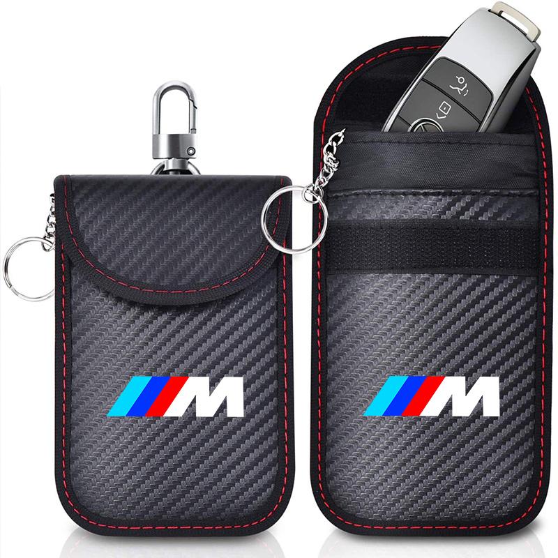 BBIS5 Car Key Case Signal Blocker Bag RFID Shielding Pocket Key Protector Anti-Theft Pouch For BMW E46 E90 E60 F30 F10 E39 E36 E87 E90