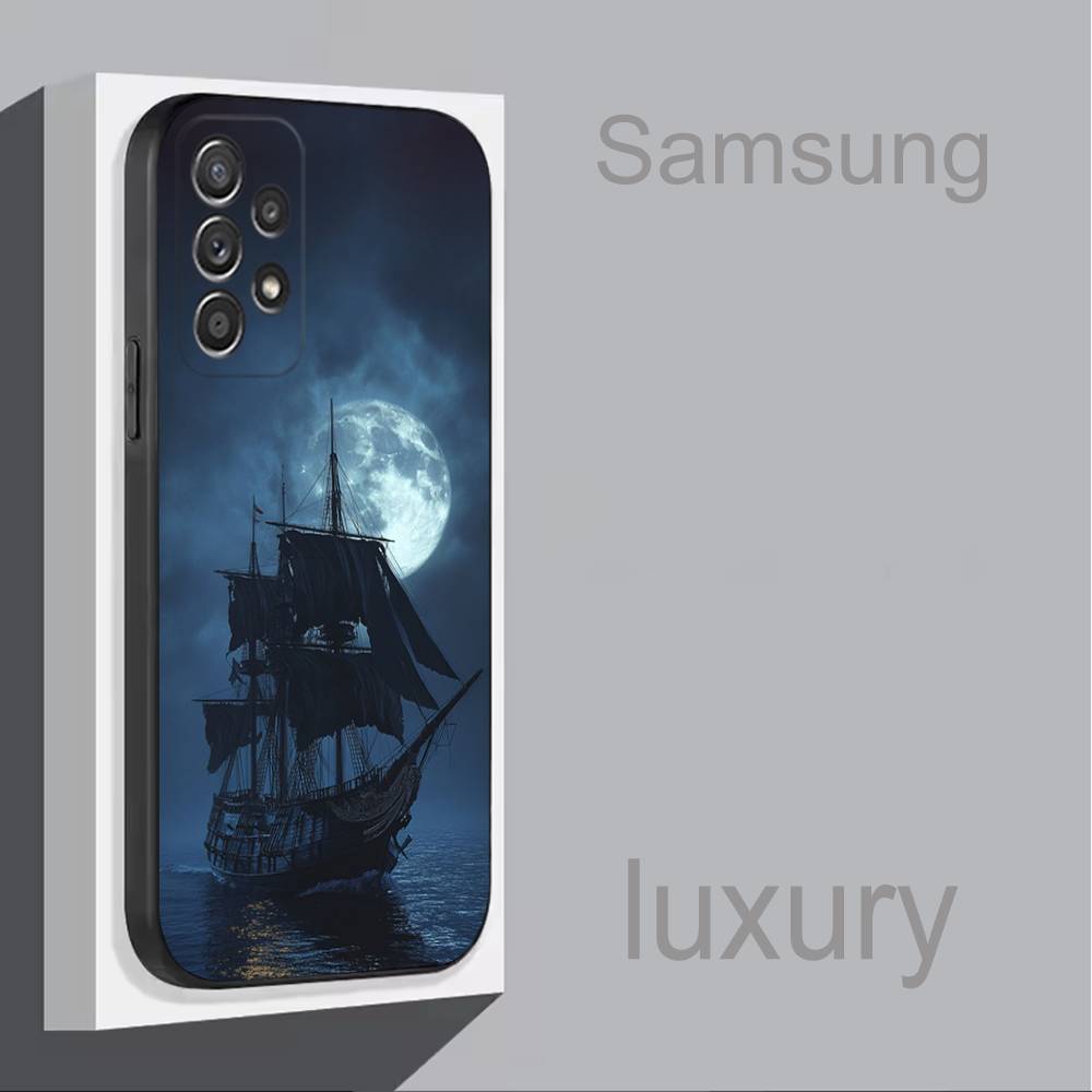 Пиратский корабль Крутой Для Samsung S 25,24,23,22,30,21,10,9,Ultra,Plus,Lite,FE,4,5G Черный Мягкий Чехол Чехол для Телефона