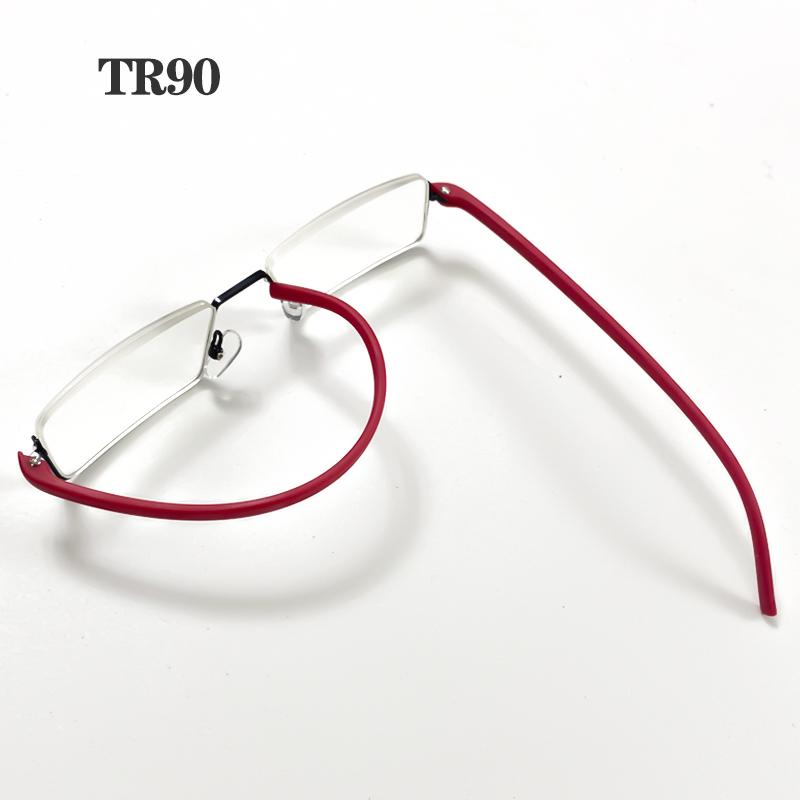 Anti -Blue Light Reading Glasses Tr90 Metal Half Frame Men Prescription Eyeglasses Male Eyewear With Case Diopter +1 .0 To +6 .0