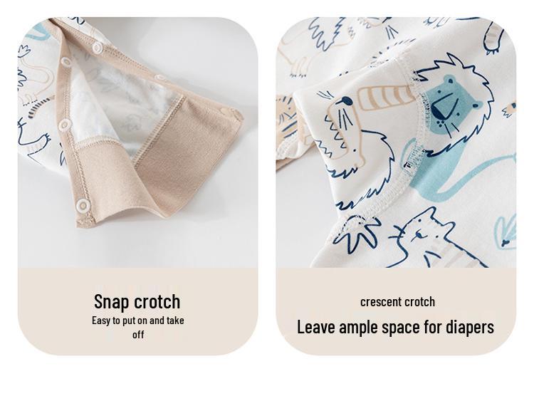 Детские штанишки из чистого хлопка с высокой талией и защитой живота - Весенне-осенний стиль