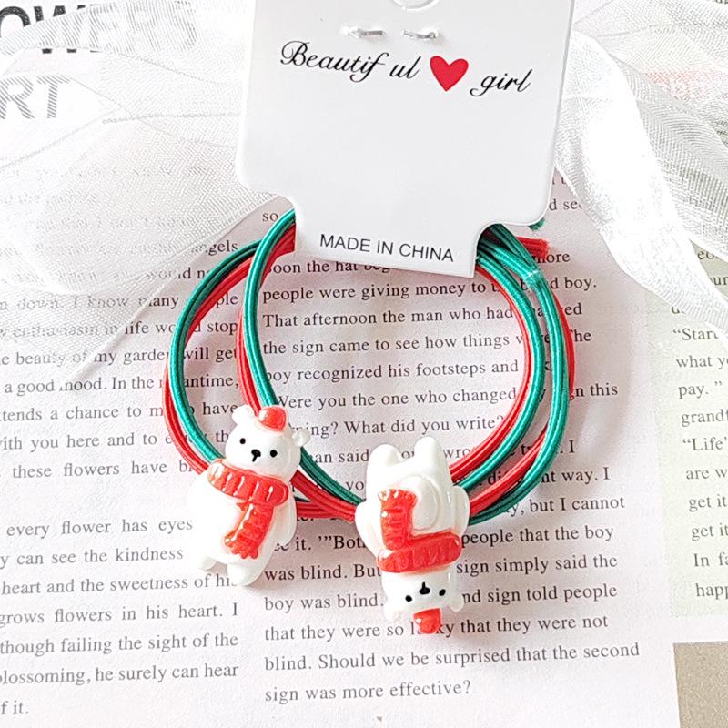 Резинки для волос «Санта Клаус» и «Рождественская елка» - Эластичные резинки для детей