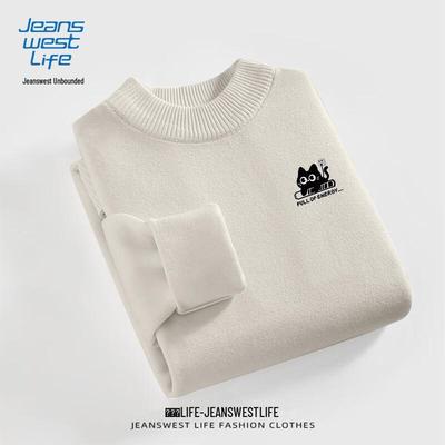 Мужской трикотажный свитер с мультяшным котом от Jeanswest