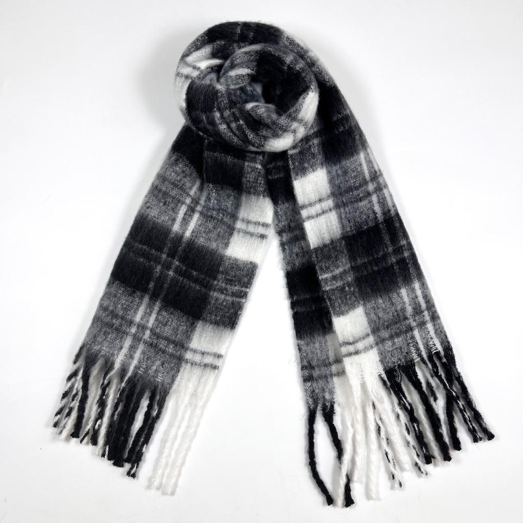 Women's Korean Plaid Mohair Scarf - Warm, Fashionable, Versatile Winter Neck Warmer