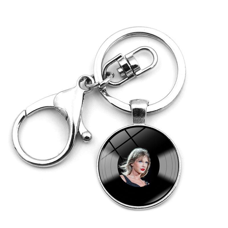 Элегантный брелок для ключей в виде виниловой пластинки Тейлор Свифт, креативный подарок, цинковый сплав, современный простой дизайн