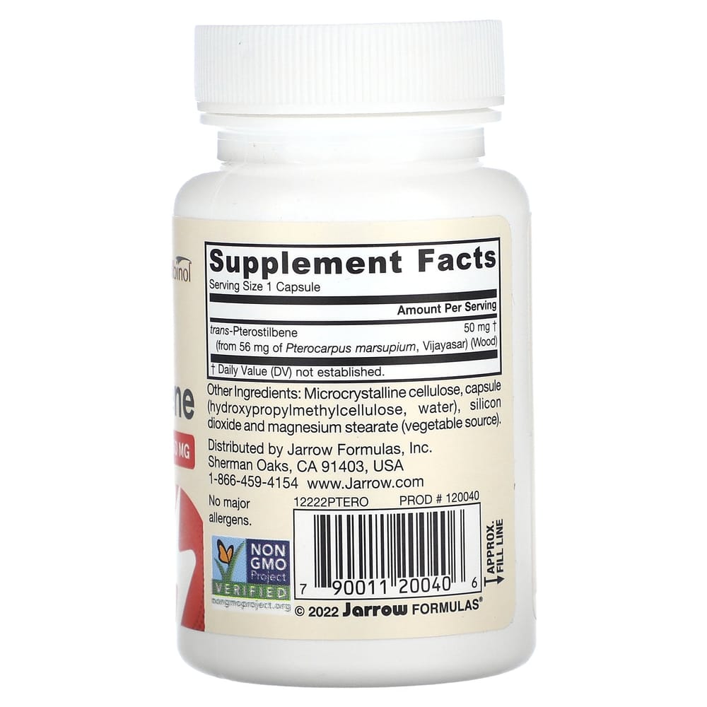 Jarrow Formulas Транс-птеростильбен 50 мг, растительные капсулы, 60 шт.