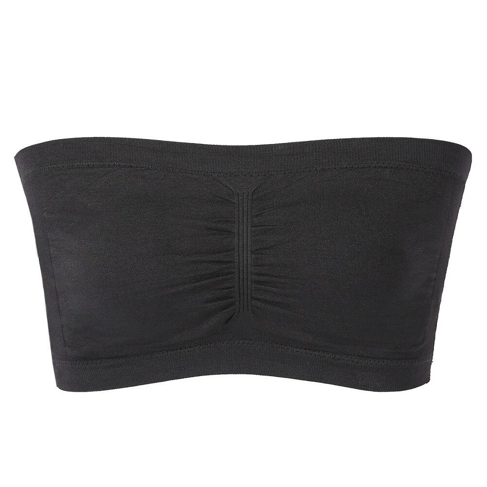 Женский бюстгальтер-бандо без бретелек, бесшовные бюстгальтеры без косточек, женский эластичный бюстгальтер-бандо с укороченным топом на груди, съемный бюстгальтер с подкладкой