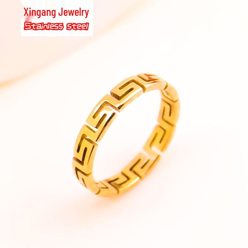 Женское кольцо из нержавеющей стали и титана - Не тускнеющее, Роскошное, Простое кольцо