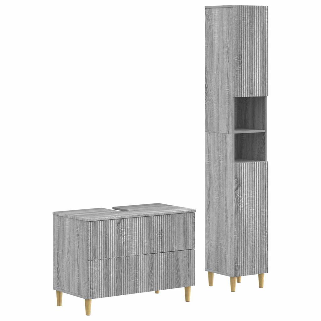 2 Piece Bathroom Cabinet Set ARNHEM Sonoma Gray