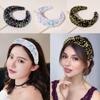Женская губка с широкими полями для мытья лица, мягкая повязка на голову, обруч для волос с пайетками, повязка для волос