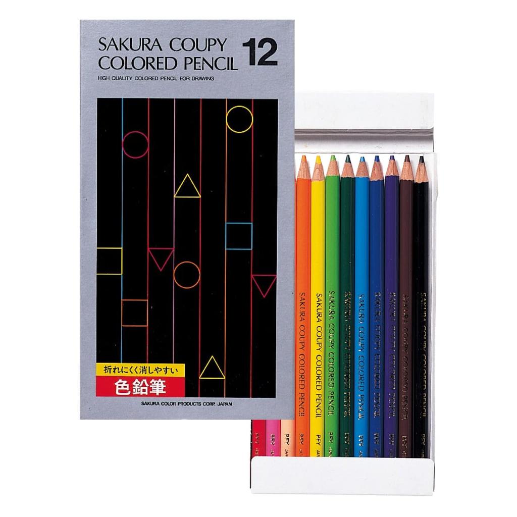 Sakura Crepas Coupy Colored Pencils 12 Colors In Paper Box PFY12K