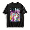 Модный Топ с Принтом Виртуальной Идол-Группы SAJA Boys Унисекс Повседневная Свободная Футболка с Коротким Рукавом Чисто хлопковая футболка