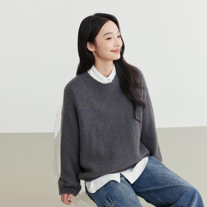 Elva' Island Женский утолщенный вязаный свитер с круглым вырезом