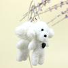Cute Miniature Teddy Dog Plush Keyring Stuffed Poodle Toy Heart-shaped Puppy