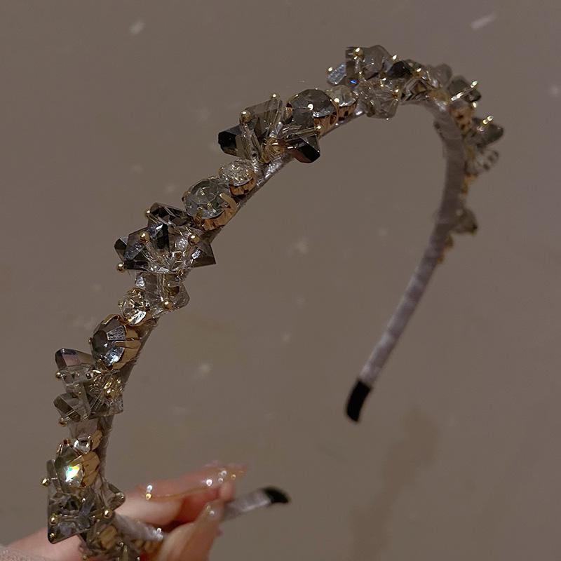 Luxury Crystal Headband Retro Rhinestone Hairband Elegant Zircon Thin Hair Hoop Hair Band Temperament Women Girl Hair Accessory