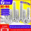 Galvanized Iron Hardened Flat Tail Self-Tapping Screws - Flat Head, Countersunk, M2/M3/M4 Sizes