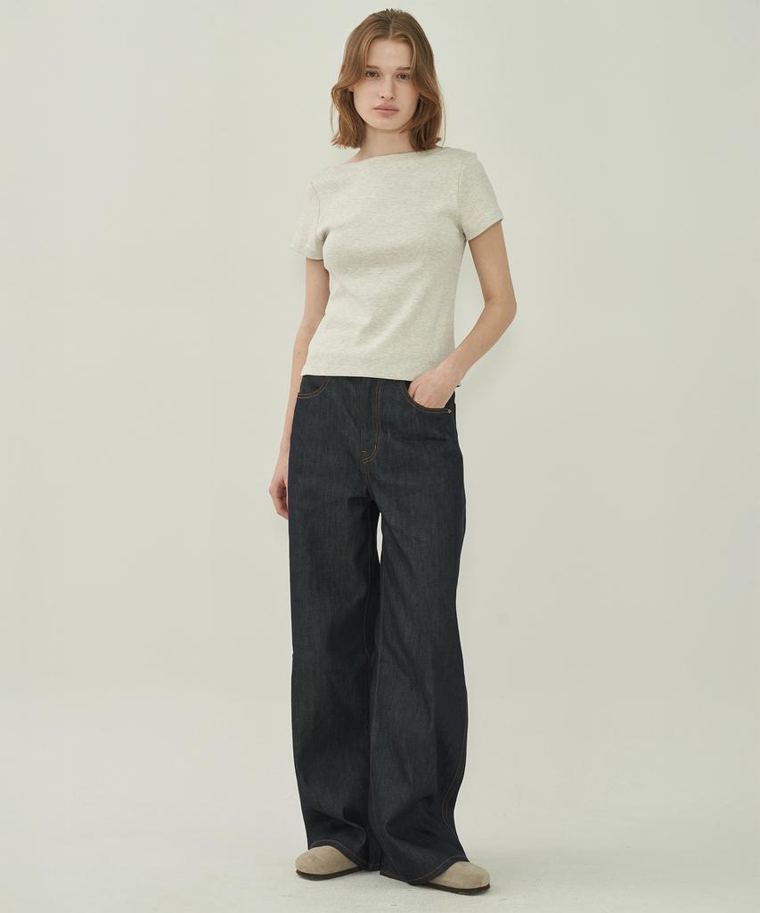 MOTT Boat Neck T-Shirt - Oatmeal