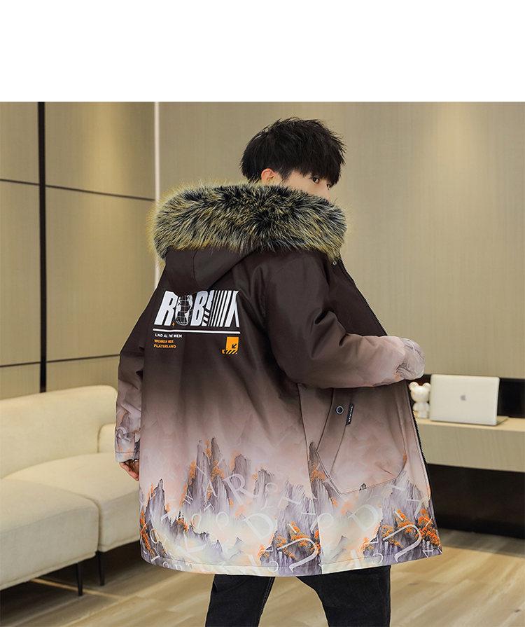 Зимняя мужская куртка из плотного хлопка с капюшоном 2023 года