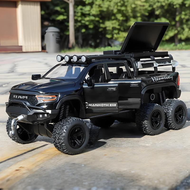 1/32 Dodge Mammoth 1000 6*6 TRX RAM Hennessey Внедорожный Пикап Внедорожник Сплав Литой Модель Автомобиля Детские Игрушки Коллекционные Подарок Мальчику