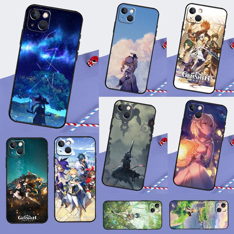 Anime Game Genshin Impact Phone Case For iPhone 15 16 Pro Max 12 13 Mini 11 14 Pro Max XR 16 15 Plus 16e Back Cover