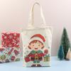 Christmas Gift Bags Cartoon Santa Claus Elk Christmas Tree Tote Canvas Bag Large Capacity Holiday Shopping Bag Happy New Year