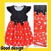 [Sai Sai] Minnie Mouse Dress, Polka Dot Print, Princess Style, Cute [Polka Dot Ribbon Dress], Stylish Minnie Mouse Dress, Kids' Clothing, Includes
