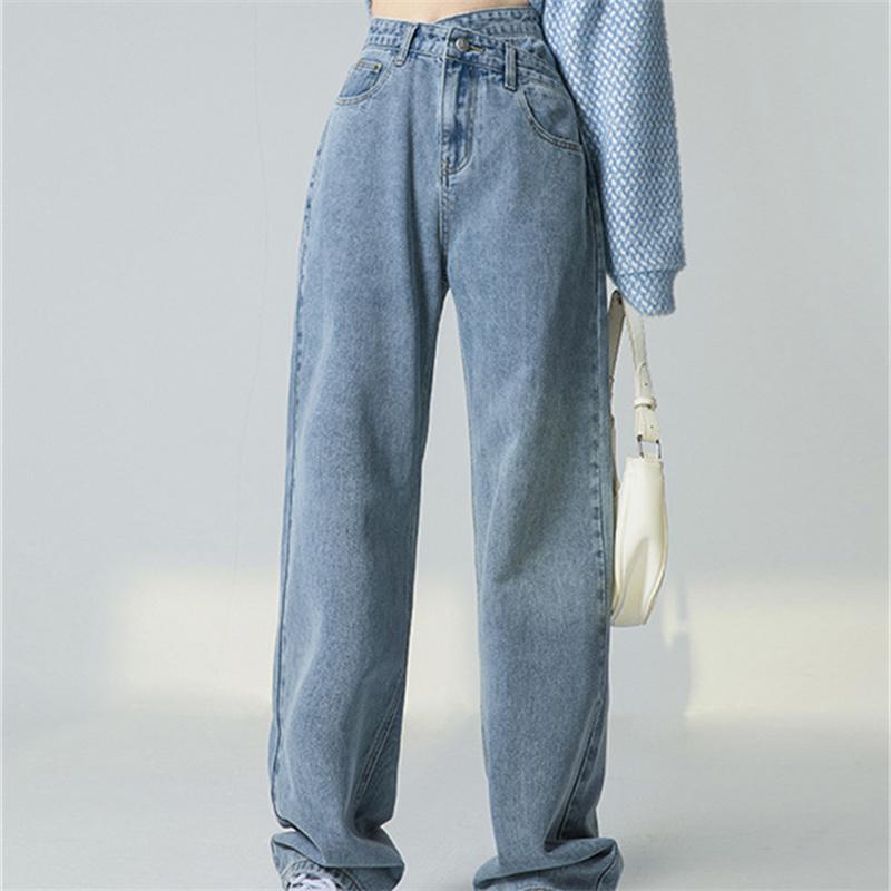 Винтажная весна 2022, женская мода с высокой талией, женские широкие джинсы, мешковатые женские джинсовые брюки-карго, джинсовые брюки для мамы