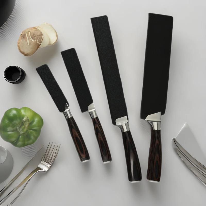 Black Plastic Kitchen Knife Blade Protector For 3.5-10 Inch Knife Cases Eco-Friendly Material High Quality Practical