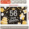 56th Birthday Party Backdrop Gold White Polyester Banner Photo Booth Decoration