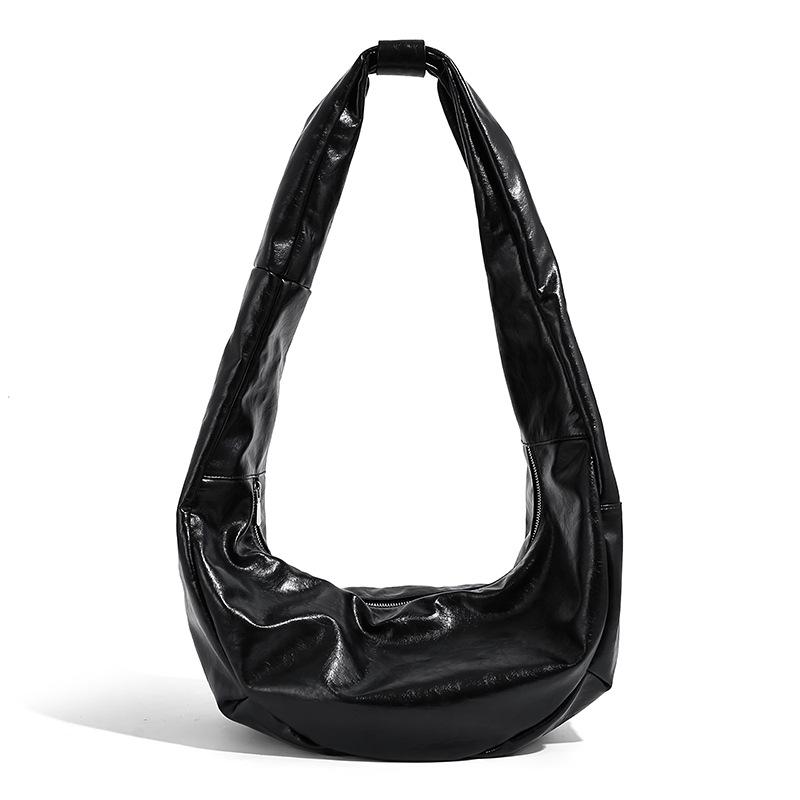 Корейский стиль нишевая мода сумка-пельмень из масляного воска кожи 2025 новая ретро сумка на плечо кроссбоди из мягкой кожи сумка большой вместимости