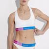 Calvin Klein Серия Rainbow Modern Gravity Strap SS23 Весна Бренд Логотип Буквы Печать Квадратный вырез Камзол Бюстгальтер Женское нижнее белье Белый QF7253AD-100