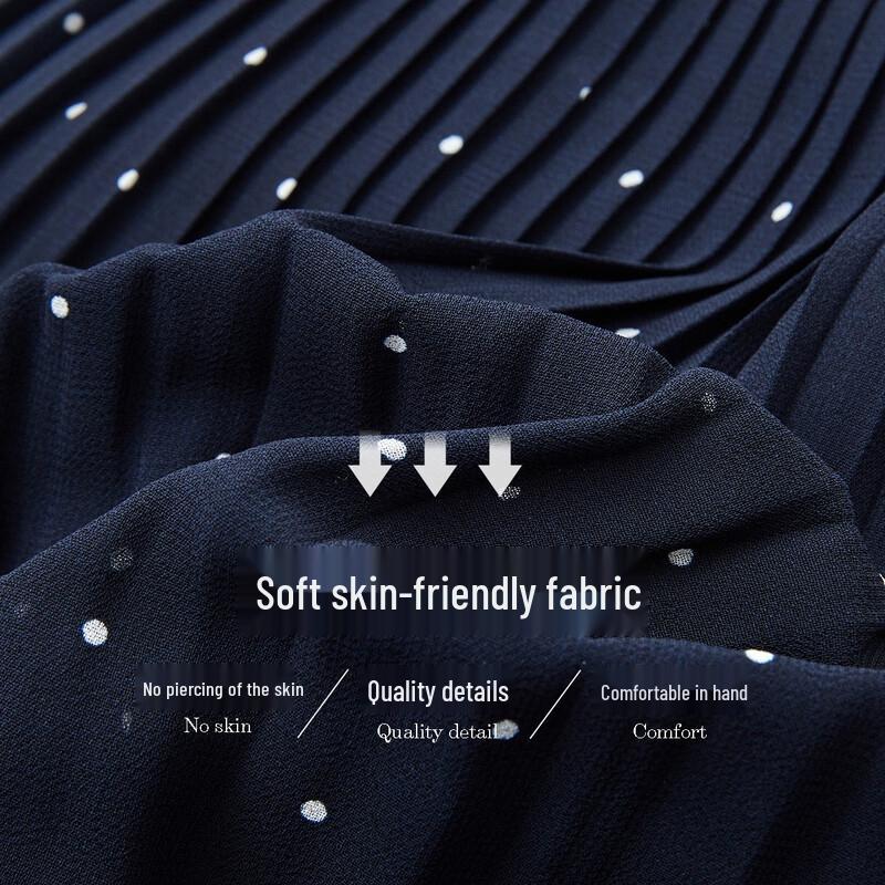 Платье миди Demana Elegant с водяным знаком, в горошек, с рукавами-рюшами