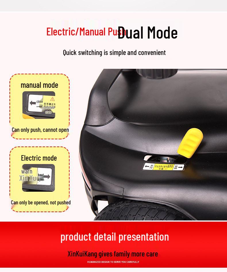 Foldable Lightweight Four-Wheeled Electric Scooter for Elderly and Disabled