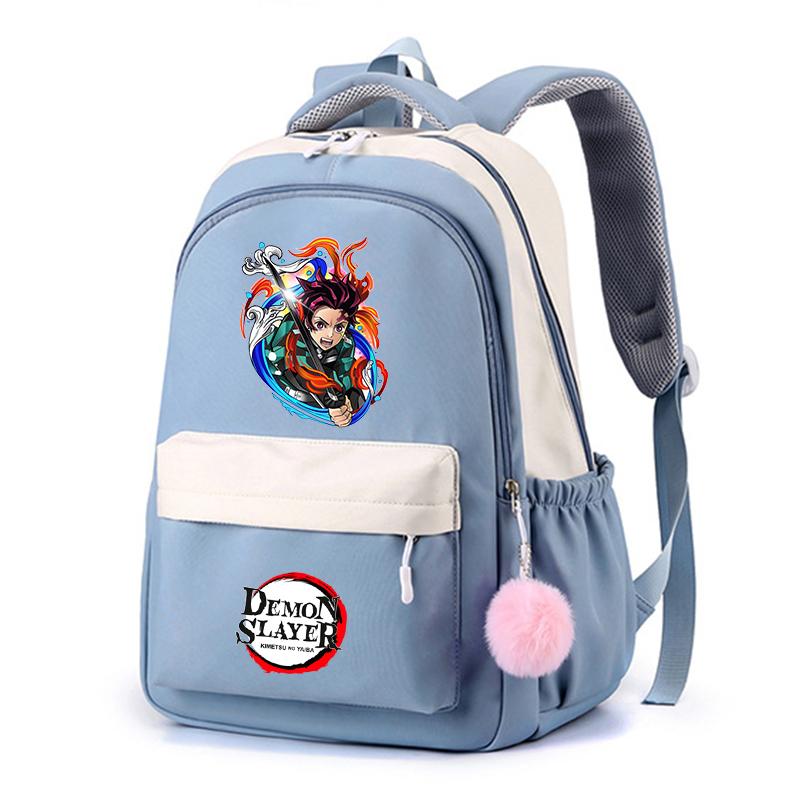 Аниме Demon Slayer, нейлоновый милый мягкий рюкзак, повседневная сумка для книг, школьная сумка для девочек, мальчиков, мужчин и женщин, дорожная сумка для отдыха Mochila