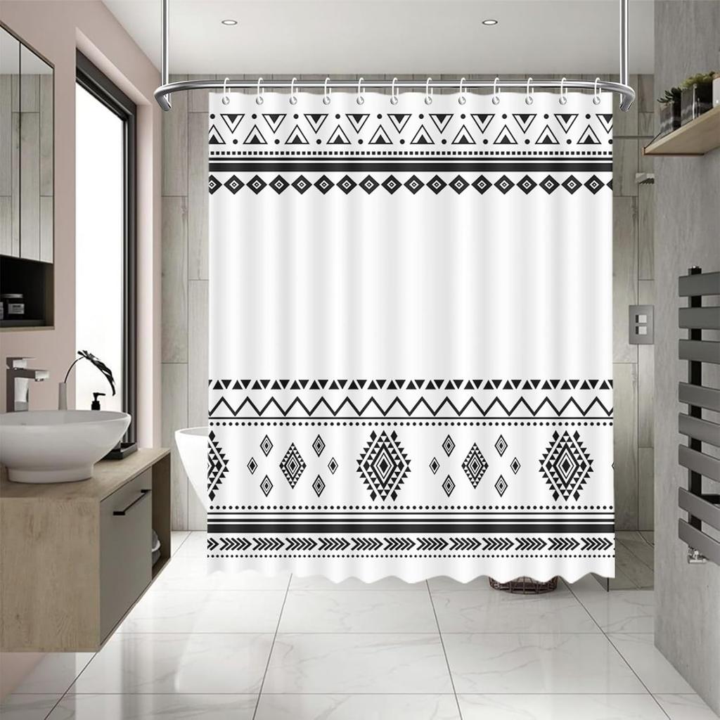 Простая геометрическая шторка для душа 180x 180см черно-белая полосатая декоративная шторка для ванной