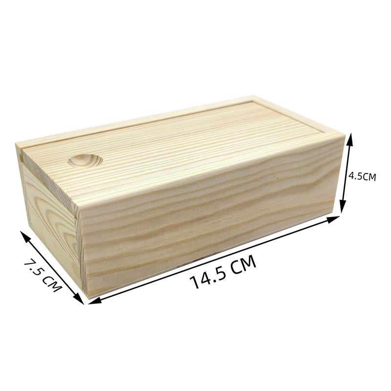 Wooden Box Pine Pull Box Jewelry Organizer Sliding Cover Wooden Box Home Storage Case Wooden Storage Keepsake Box