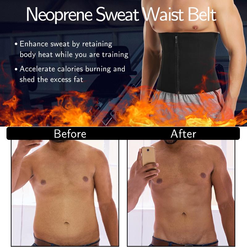 Men Waist Trainer Corset Neoprene Sauna Sweat Trimmer Belt for Weight Loss Slimming Body Shaper Tummy Fitness Belt Fat Burner