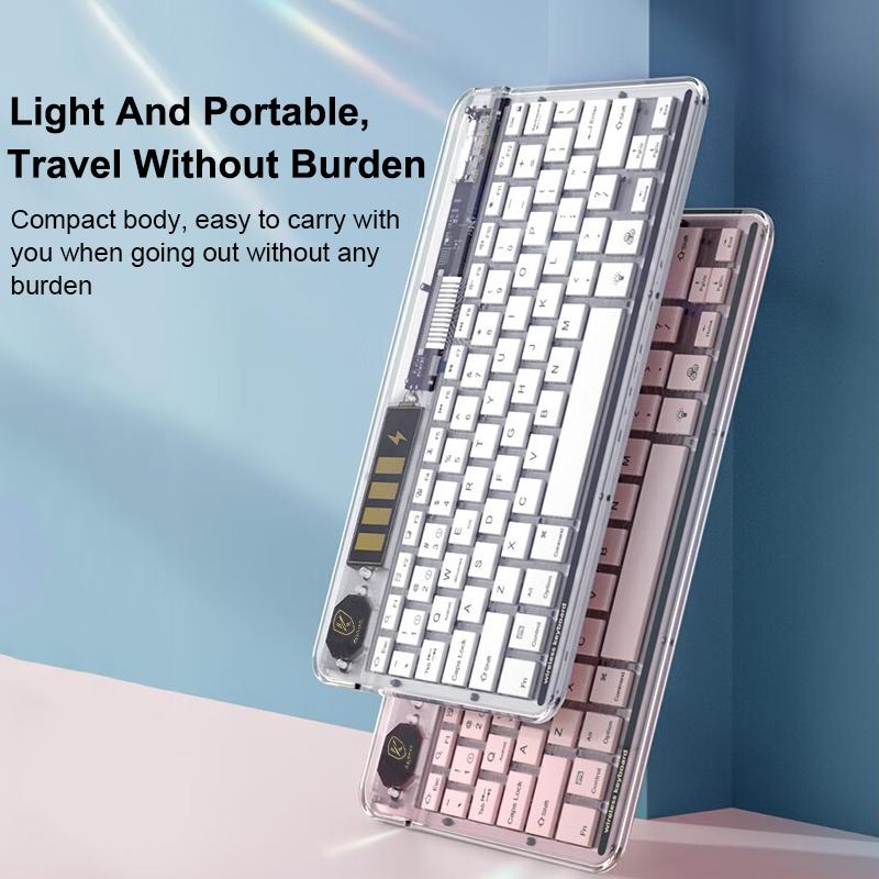 Ultra-Slim Rechargeable Bluetooth Keyboard Multi-Device Stable Connection for iPad iPhone Mac Android Windows-Wireless Keyboard