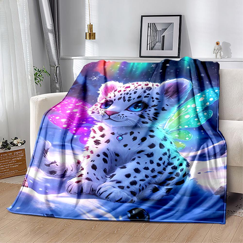 1pc Cute Elephant on Moon Blanket Soft Comfortable Lightweight Perfect for Travel Camping Picnics Sofa Office Bed Living Room Ideal Gift for Friends