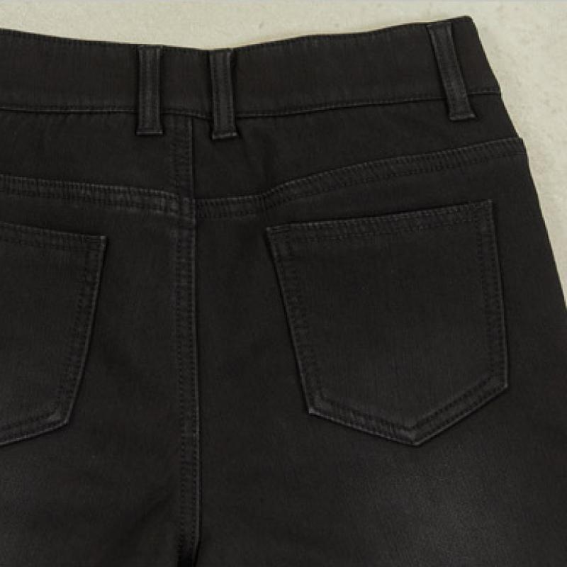 Bang Bang Women S Polar Fleece Lycra Bonded Denim Black