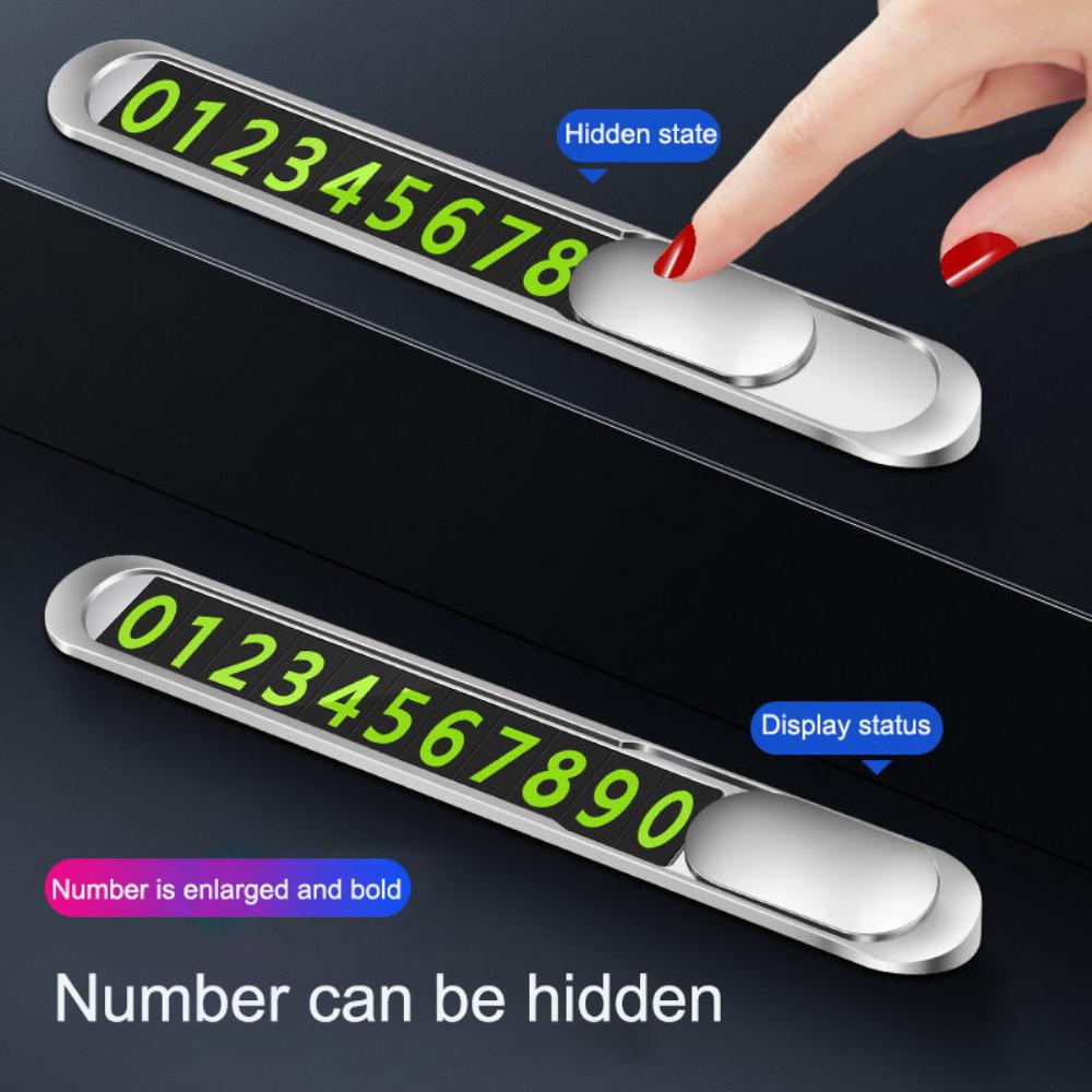 Car Parking Sign Luminous Creative Clearly Visible At Night Alloy Car Accessories Parking Card Easy Installation