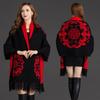 Women's Double-Sided Cashmere Shawl Scarf with Sleeves - Warm Wearable Cape Coat for Autumn and Winter