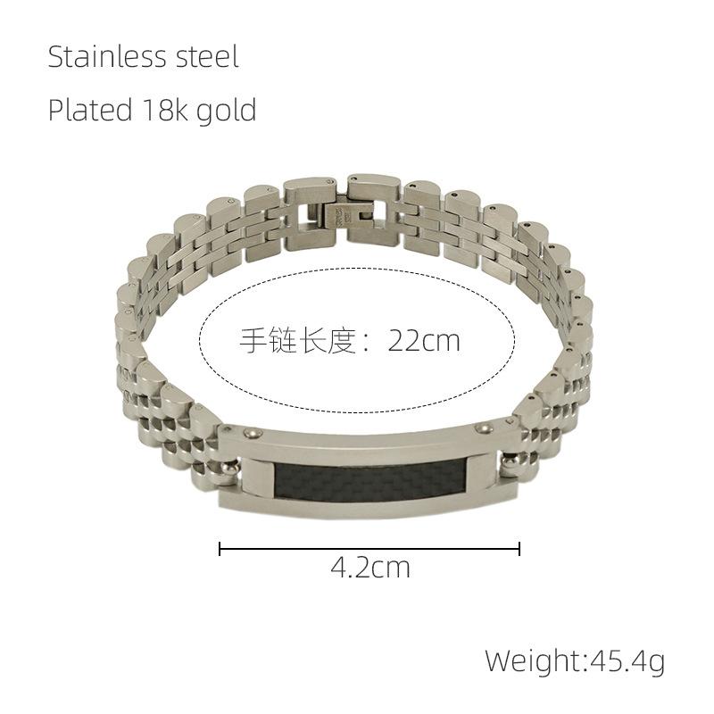 Модный мужской браслет из нержавеющей стали, персонализированная цепочка для часов, мужская бижутерия из титановой стали 18 карат