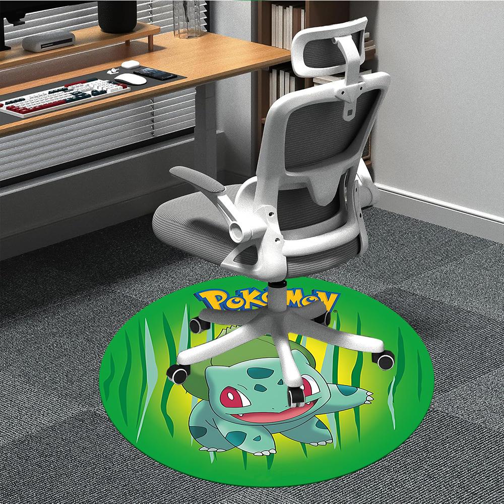 1PC Bulbasaur, Pokémon Office Round Rug, Non-slip, Soft and Durable Office Rug for Interior Decoration, Perfect for Office yy250915079