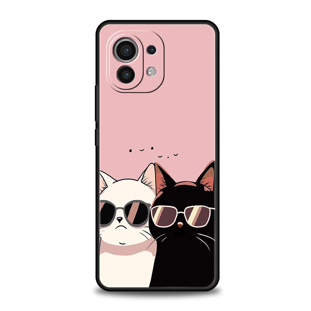 Милый Чехол для Телефона с Кошкой Для Xiaomi 15 14 13 12 Lite 14T 13T 12T Pro Poco X7 X6 X5 X4 X3 NFC F7 Ultra F6 Pro Мягкий Чехол