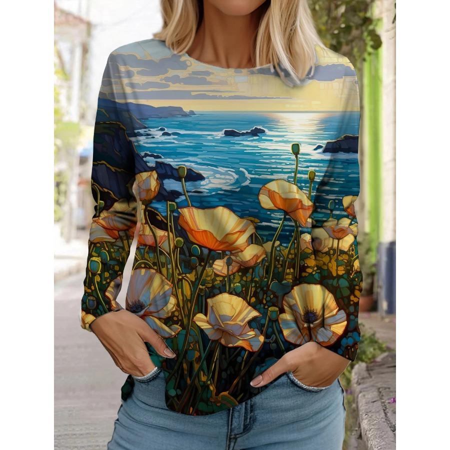 Модная женская футболка с длинным рукавом с цветочным узором, толстовка для девочек в стиле Харадзюку, одежда для взрослых с 3D-принтом в виде бабочки, женские топы, футболки