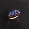Simple Elegant Silver Ring with Natural Kyanite Ov5*7 6*8mm Blue Gemstone Ring 925 Sterling Silver Fine Jewelry for Women Gift