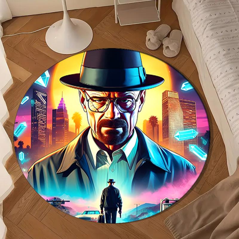 Breaking Bad Mashup Round Rug for Livingroom,Bedroom, Palyroom, Chair Rug, Area rug, Circle Carpet, Large Size Fan Christmas gift