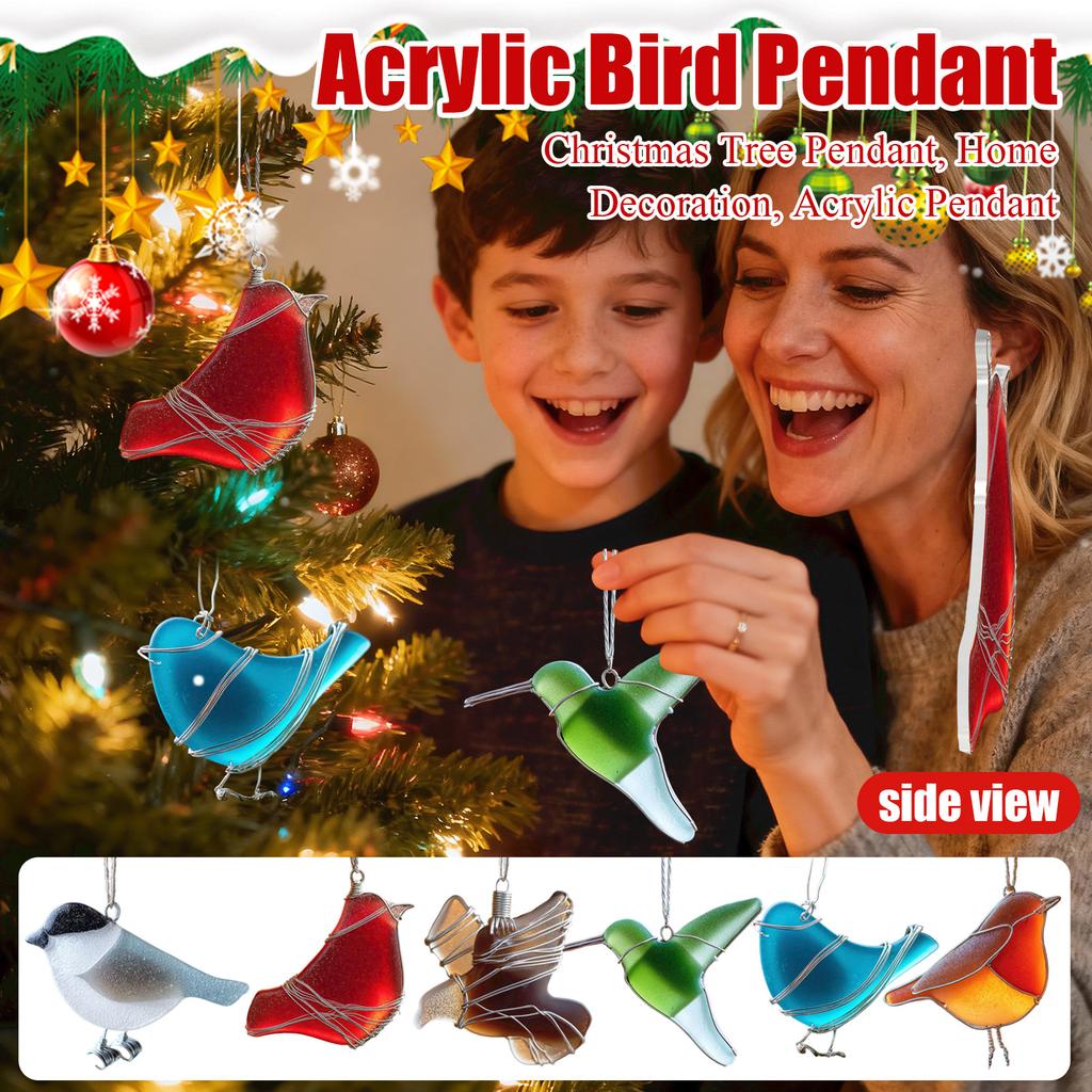 Акриловая подвеска в виде птицы, плоская 2D-подвеска, рождественское декоративное украшение.