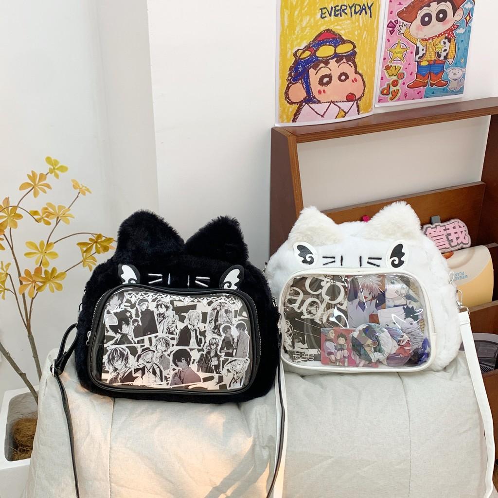 Плюшевый рюкзак Итабаг с кошкой, сумка через плечо с животным, с регулируемыми плечевыми ремнями